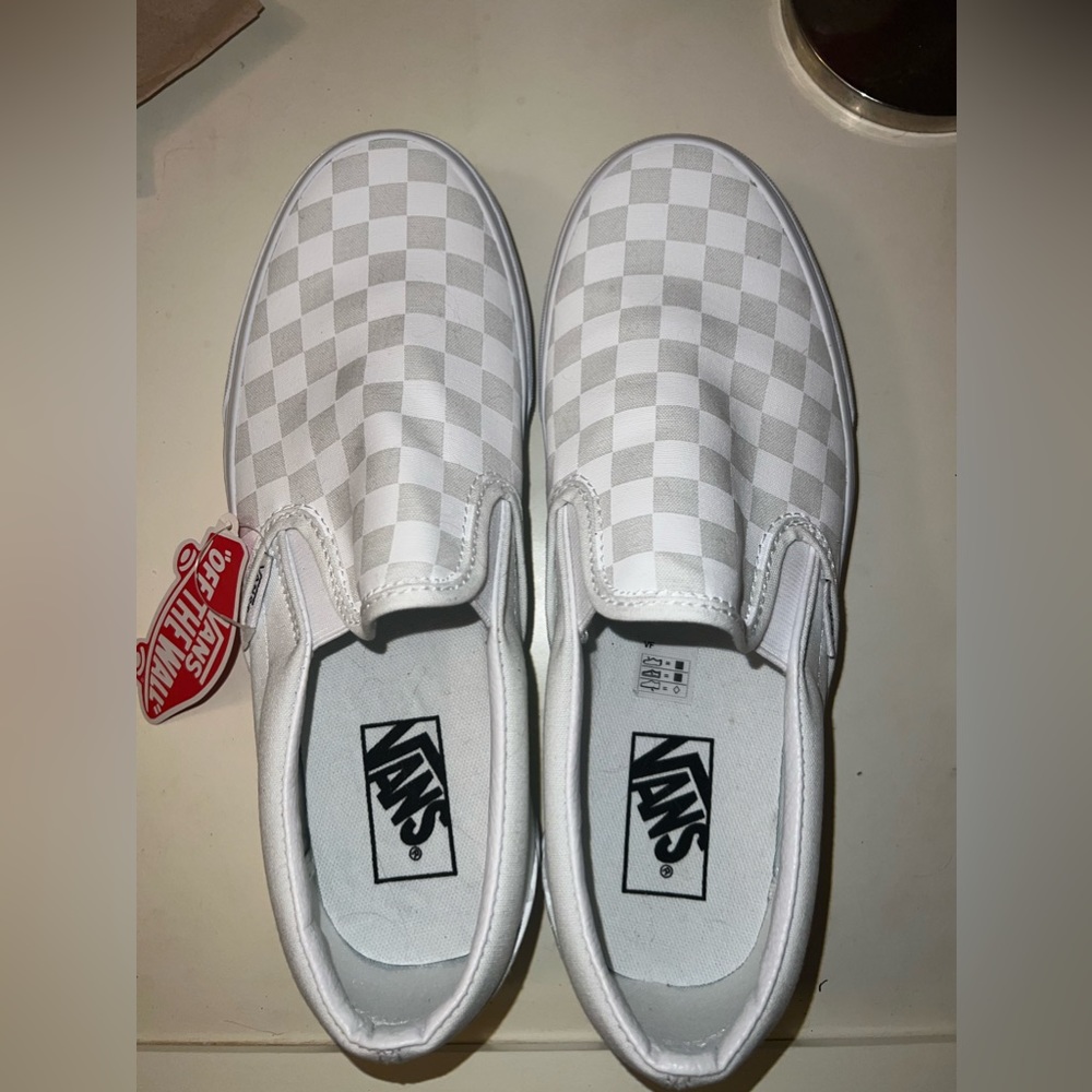White checkered vans